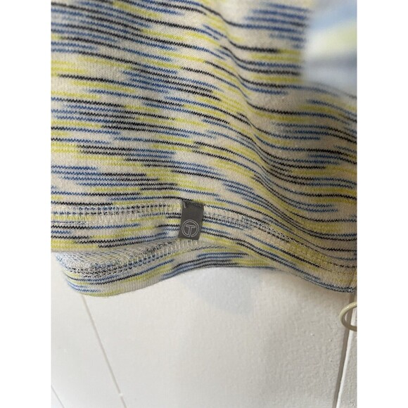 T by Talbots XL Sweatshirt Crewneck Classic French Terry Pullover Blue/Yellow - Picture 11 of 16